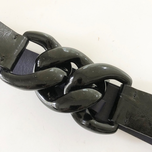 Serge Gavazzeni Patent Leather Lucite Chain Belt / M - Picture 3 of 7